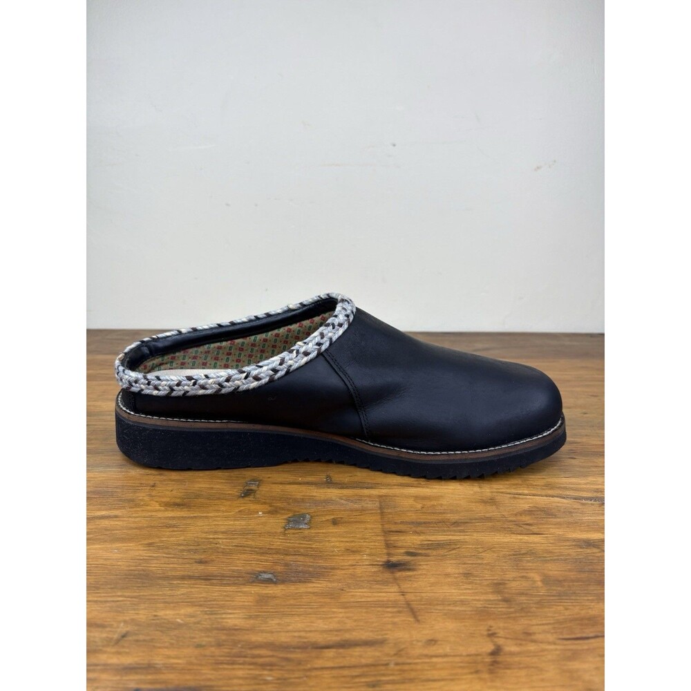 Simple Shoes Original Clog Black Leather Braided Trim Mule Men 14 M Women 16 - Picture 11 of 13